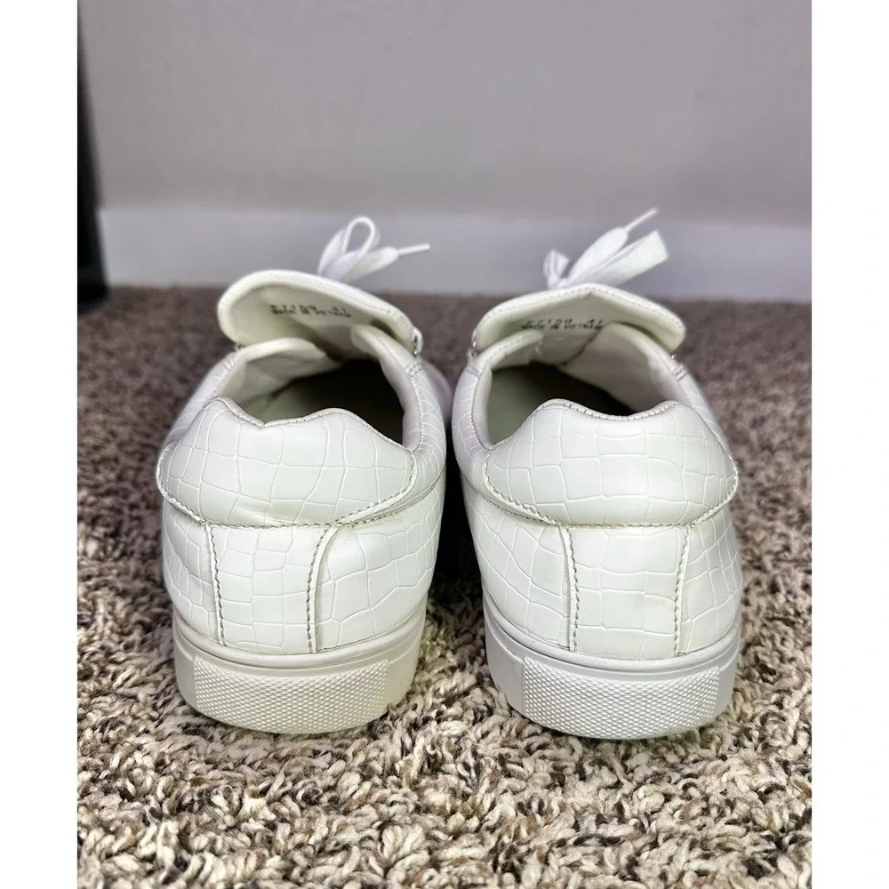 Lacoste Sport‎ Crocodile Embossed Leather Gold Metallic Sneakers Mens Size 8.5